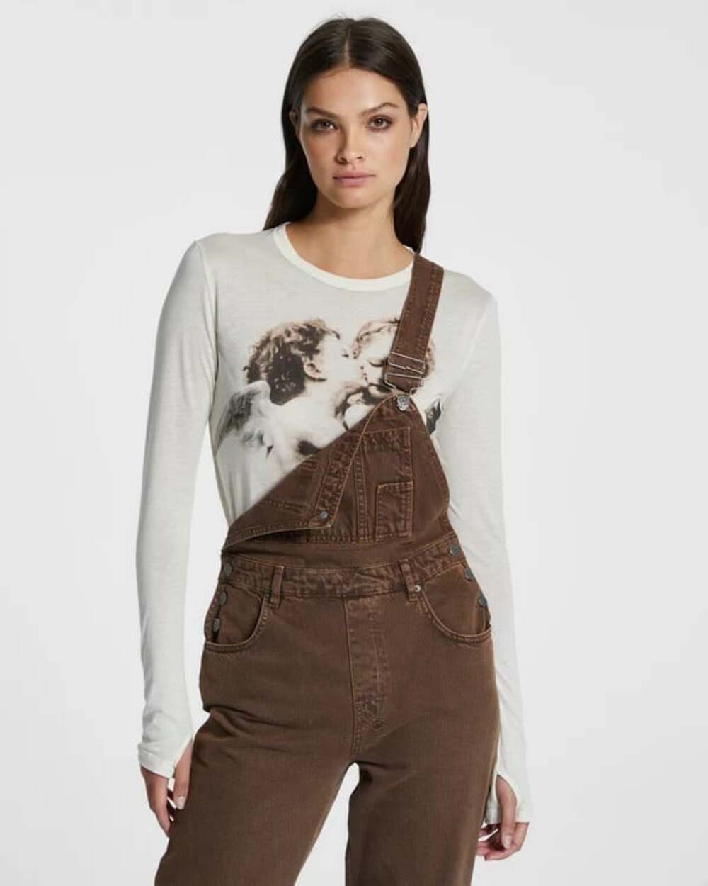 Ksubi Close Call Denim Overalls US S Womens Brown Koko Jeans $240